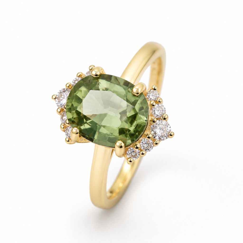 Handcrafted gemstone engagement ring